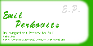 emil perkovits business card